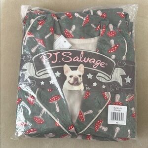 PJ Salvage Green Pajama Set with Mushroom Print